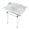 Kingston Brass 36 Carrara Marble Console Sink with Acrylic Legs, Marble WhitePolished Chrome LMS36MA1 - alternate 1
